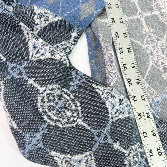 J. Jill Sweater Women Large Blue Abstract Button Front Cardigan Artsy Patchwork - Picture 5 of 9